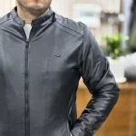 کاپشن چرم هلن مشکی