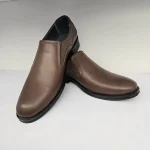 کفش مجلسی چرم ساده قهوه ای سوخته