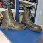 کفش بوت چرم گاوی مشکی