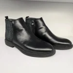 کفش نیم بوت چرم طرح دار