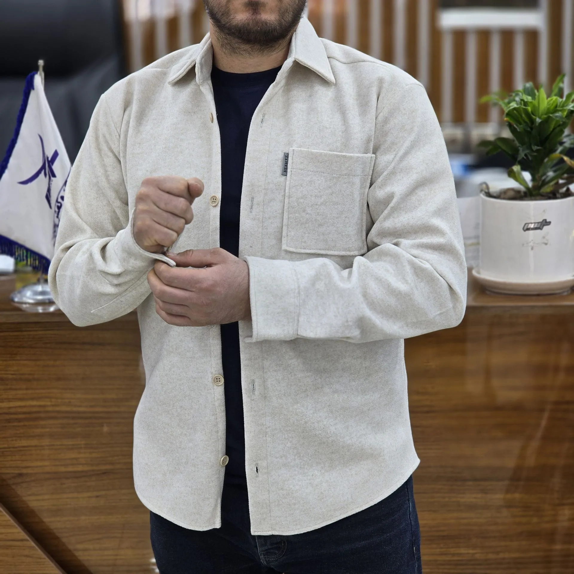 پیراهن فوتر شیری