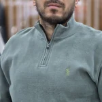 دورس نیم زیپ پولو پسته ای