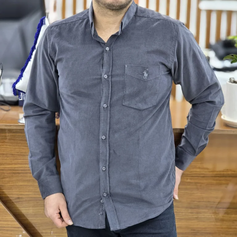 پیراهن کبریتی پولو کرم طوسی تیره