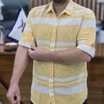 پیراهن کنفی اسپورت زرد