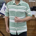 پیراهن کنفی اسپرت سفید سبز