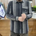 پیراهن کنفی طرحدار اسپرت مشکی ترکیبی