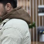 کاپشن هودی داری وارداتی شیری