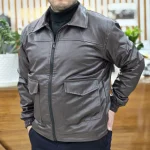 کاپشن چرم اسپرت باکسی GIESTO قهوه ای سوخته