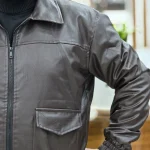 کاپشن چرم اسپرت باکسی GIESTO قهوه ای سوخته