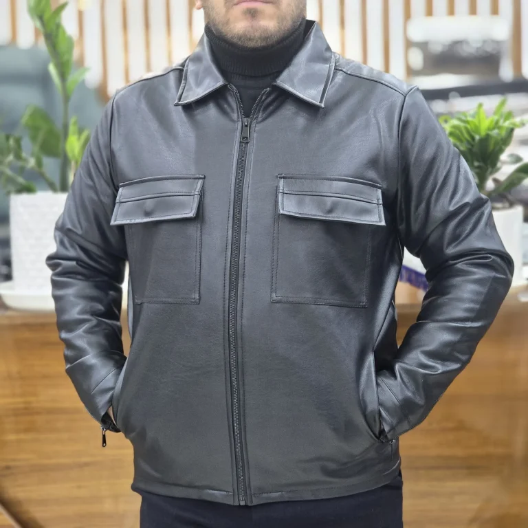 کاپشن چرم اسپرت لیماک مشکی