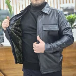 کاپشن چرم اسپرت لیماک مشکی