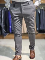 شلوار پارچه ای دمپا پاکتی طوسی