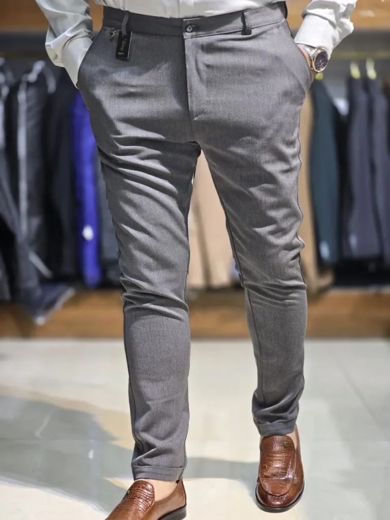 شلوار پارچه ای دمپا پاکتی طوسی
