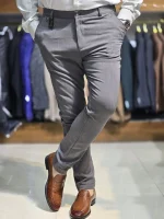 شلوار پارچه ای دمپا پاکتی طوسی